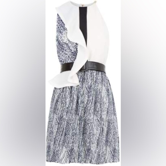 Self-Portrait Black and White Ruffle Dress - Picture 3 of 11